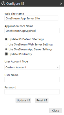 Configure ISS dialog box
